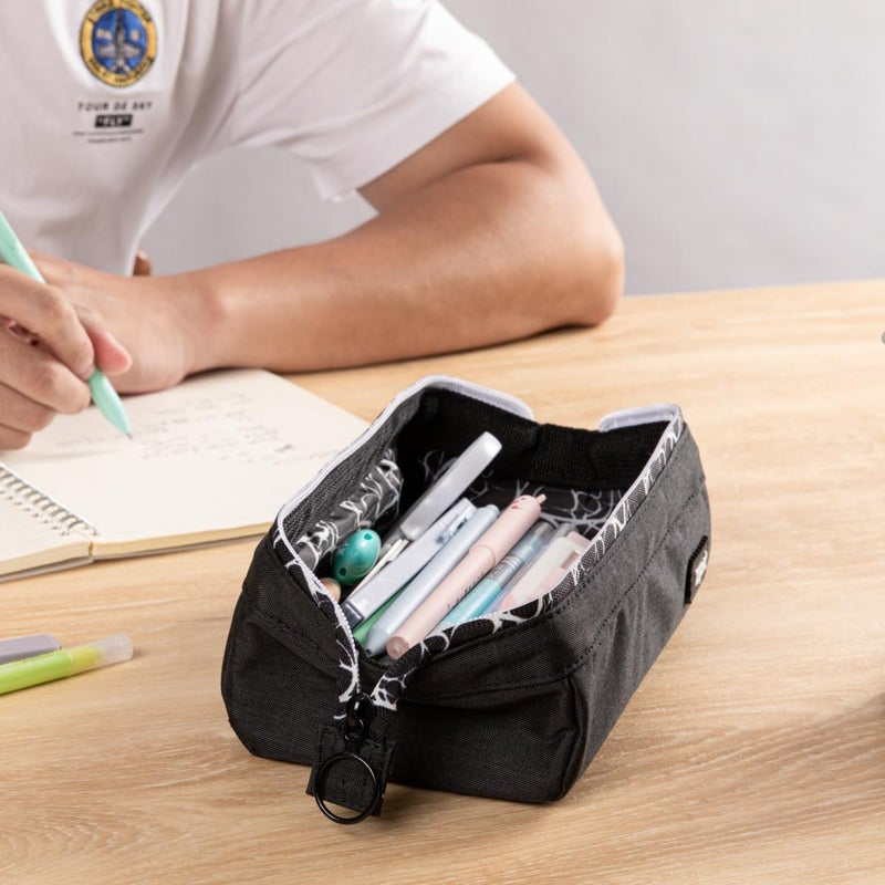 Zipit Lenny Pencil Case, Large Capacity Zipper Pouch for School, Stationery Bag for Teen Girls Boys and Adults, Black - Image 5